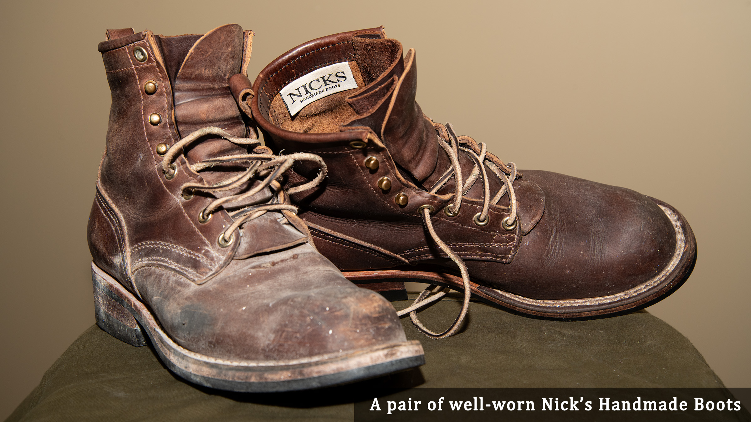 A pair of handmade leather boots